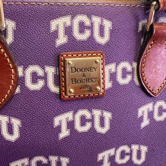 Dooney & Bourke Purple TCU Satchel - Picture 6 of 10